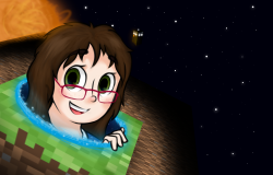 A larger piece I made and subsequently cropped for use as an avatar in various places. References include but are not limited to: Minecraft, Portal, Starbound and Doctor Who.
