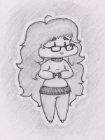 A pencil-sketched caricature of myself in a large winter-y jumper.